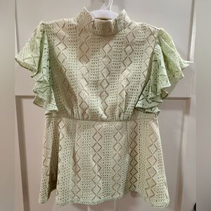 English Factory Mint Lace Top
